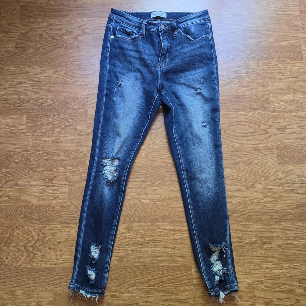 BKE Parker Jeans Womens Size 28 Universal Fit High Rise Skinny Blue Distressed